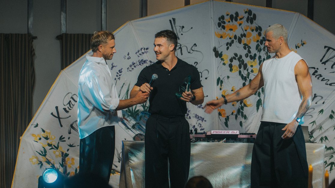 An award handed over on stage at the REVL Training awards night